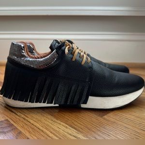 ShuShop Black Fringe Sneakers